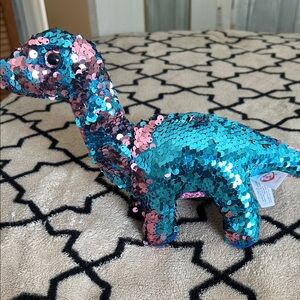 Ty FLIPPABLES TREMOR Dinosaur 2018 rare collectible no tags blue/pink great